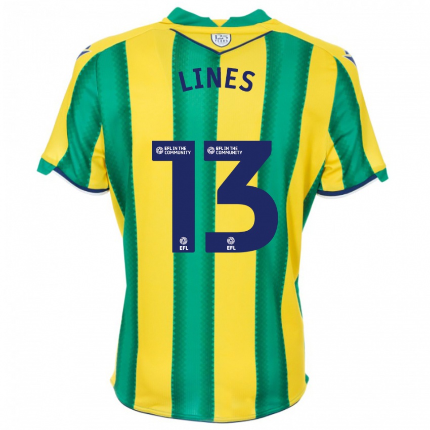 נשים Jack Lines #13 צהוב ירוק הרחק ג'רזי 2025/26 חולצה קצרה
