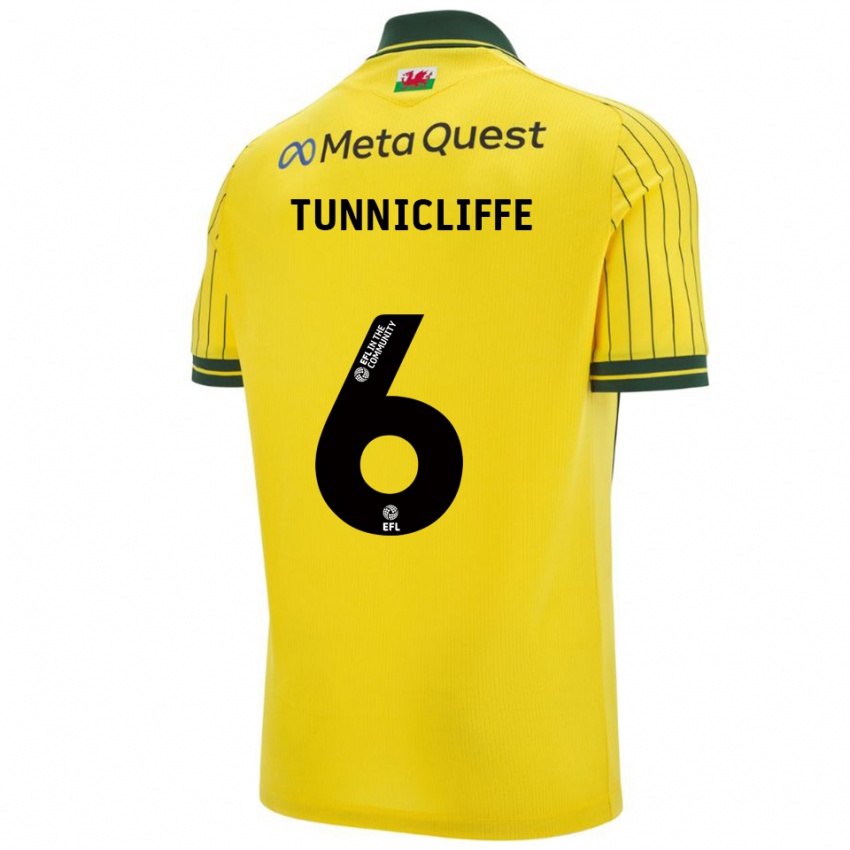נשים ג'ורדן טאניקליף #6 צהוב ירוק הרחק ג'רזי 2025/26 חולצה קצרה