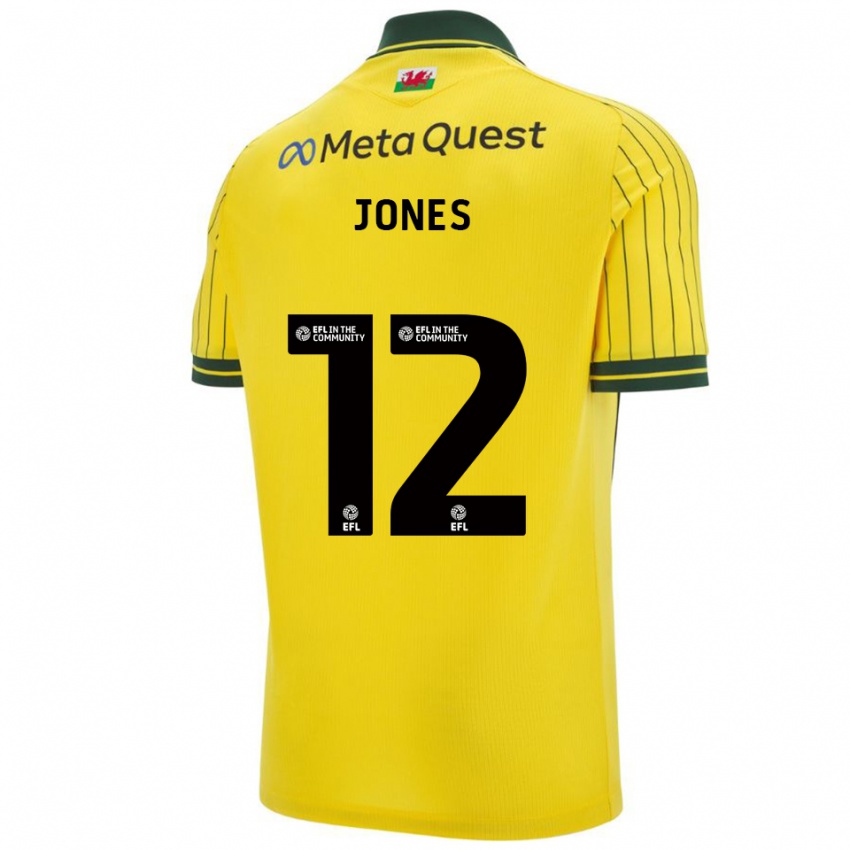 נשים קארה ג׳ונס #12 צהוב ירוק הרחק ג'רזי 2025/26 חולצה קצרה