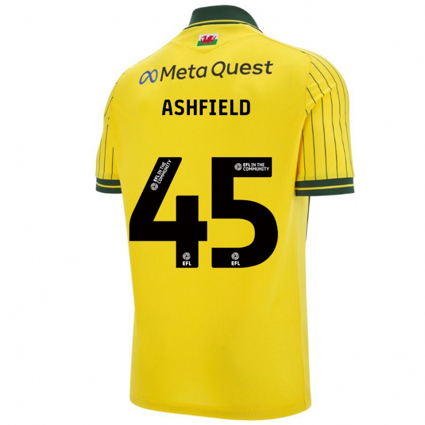 נשים הארי אשפילד #45 צהוב ירוק הרחק ג'רזי 2025/26 חולצה קצרה