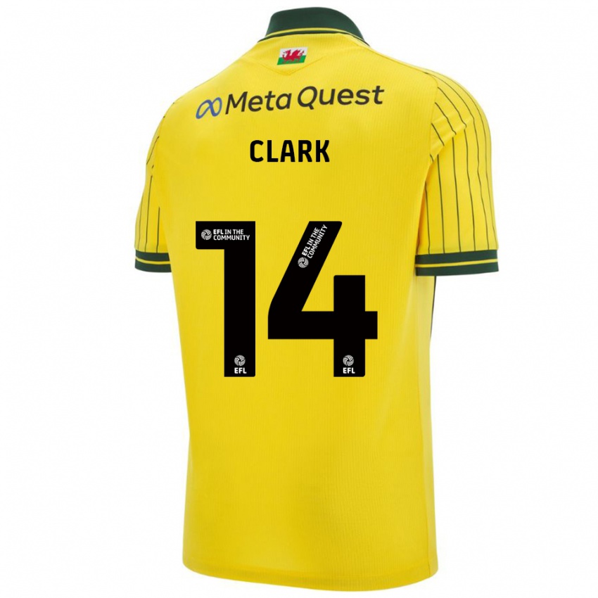 נשים Nat Clark #14 צהוב ירוק הרחק ג'רזי 2025/26 חולצה קצרה