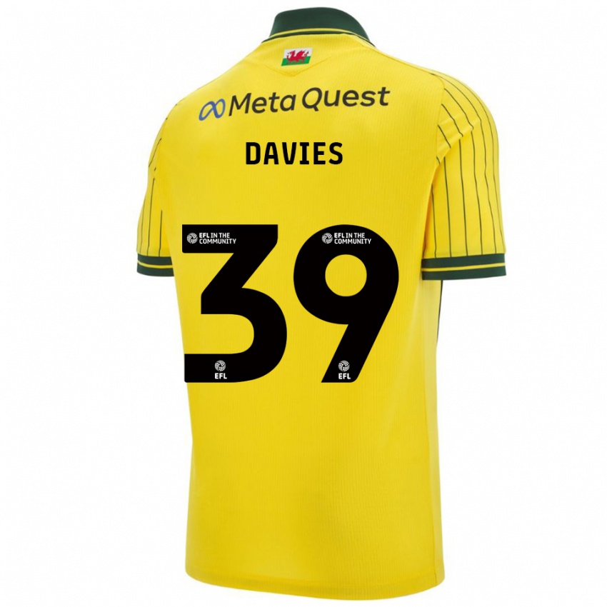 נשים דניאל דייויס #39 צהוב ירוק הרחק ג'רזי 2025/26 חולצה קצרה