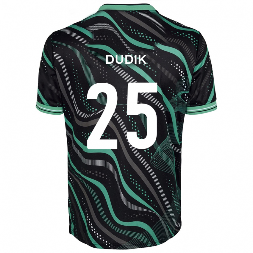 נשים אנטון דודיק #25 שחור ירוק הרחק ג'רזי 2025/26 חולצה קצרה