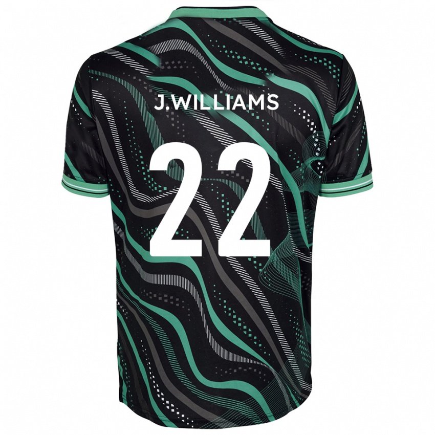 נשים Josh Williams #22 שחור ירוק הרחק ג'רזי 2025/26 חולצה קצרה