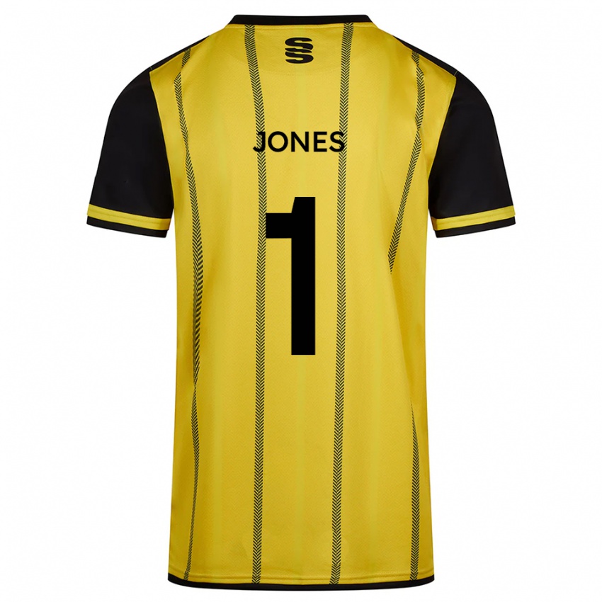 נשים Zac Jones #1 צהוב שחור הרחק ג'רזי 2025/26 חולצה קצרה