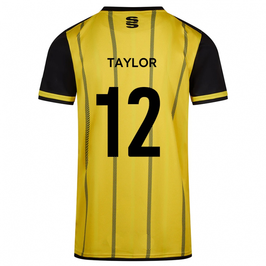 נשים Max Taylor #12 צהוב שחור הרחק ג'רזי 2025/26 חולצה קצרה