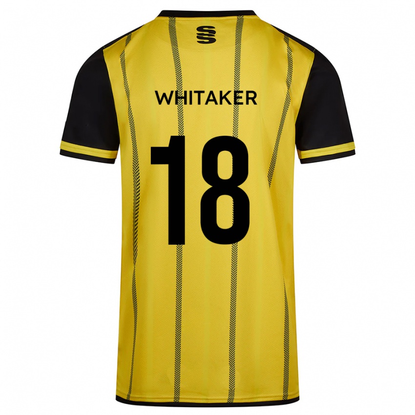 נשים Eve Whitaker #18 צהוב שחור הרחק ג'רזי 2025/26 חולצה קצרה