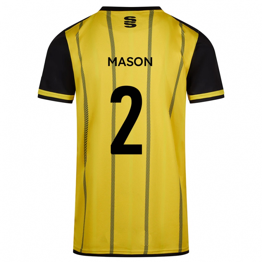 נשים Beth Mason #2 צהוב שחור הרחק ג'רזי 2025/26 חולצה קצרה