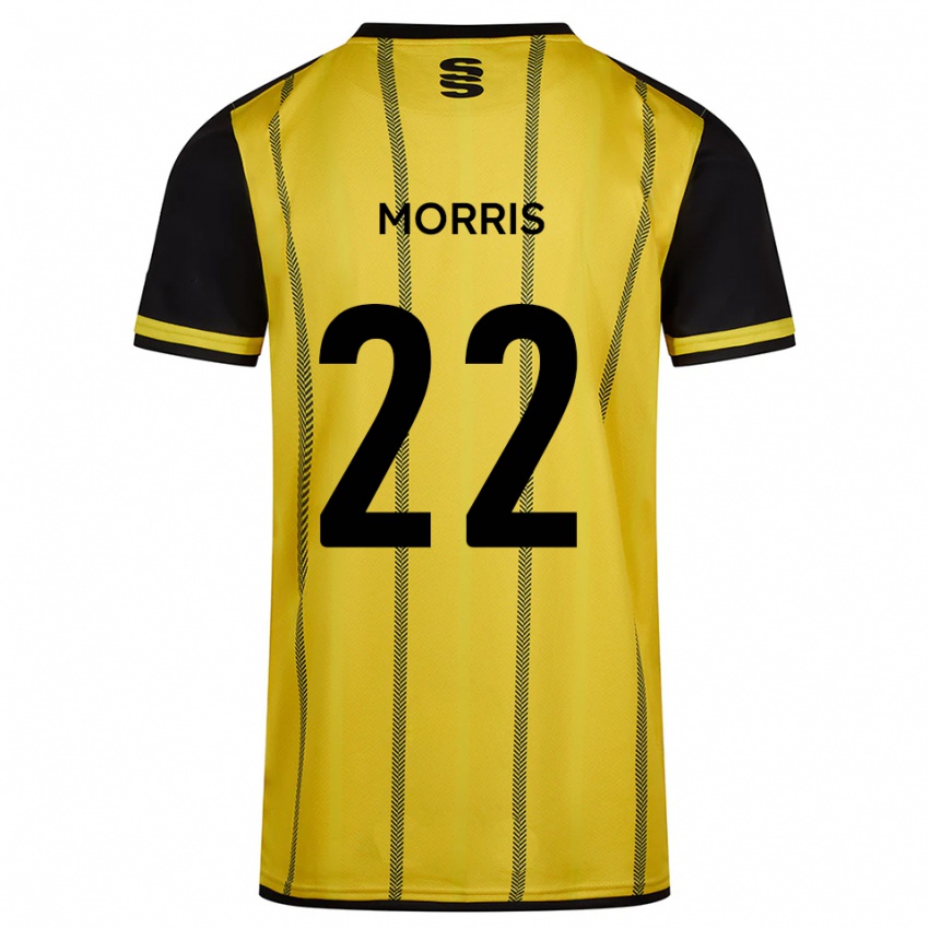 נשים Jack Morris #22 צהוב שחור הרחק ג'רזי 2025/26 חולצה קצרה