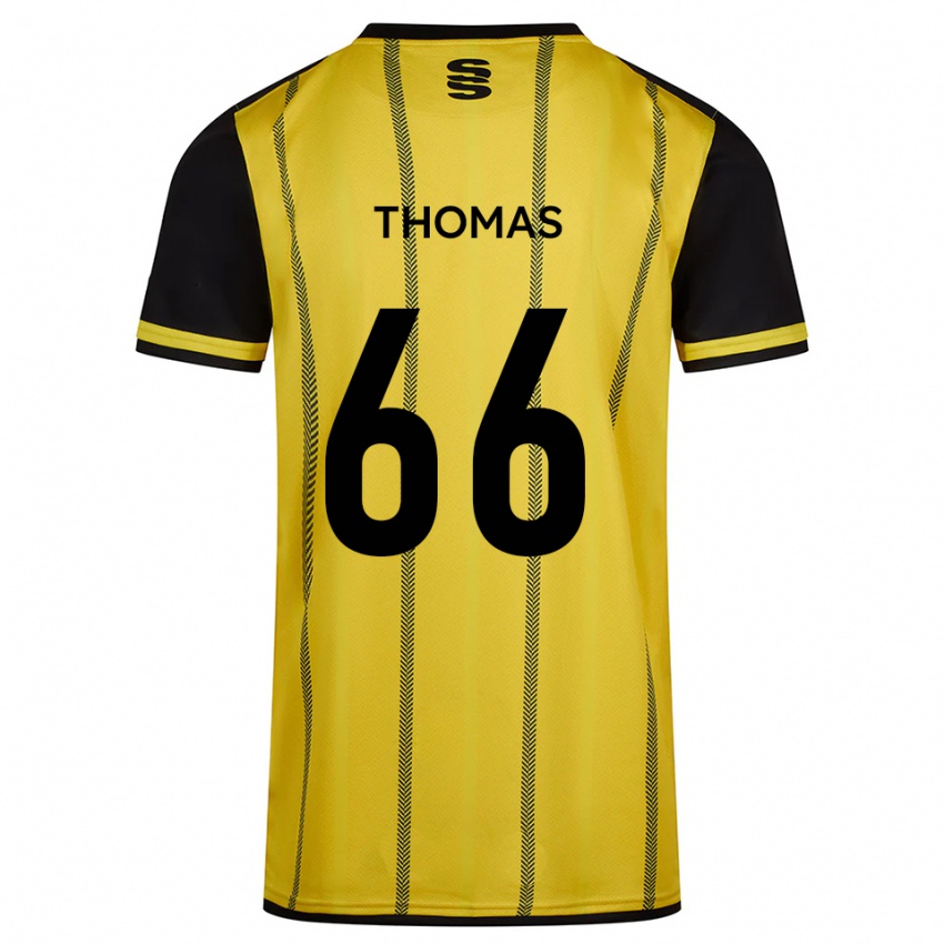 נשים Luca Thomas #66 צהוב שחור הרחק ג'רזי 2025/26 חולצה קצרה