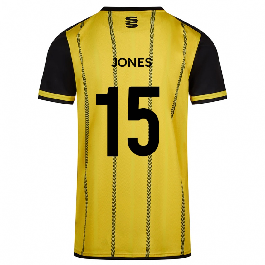 נשים Kieran Jones #15 צהוב שחור הרחק ג'רזי 2025/26 חולצה קצרה