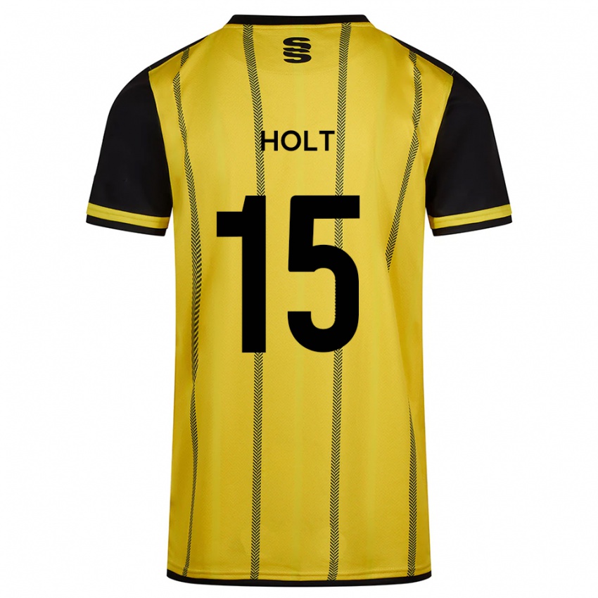 נשים Ella Holt #15 צהוב שחור הרחק ג'רזי 2025/26 חולצה קצרה