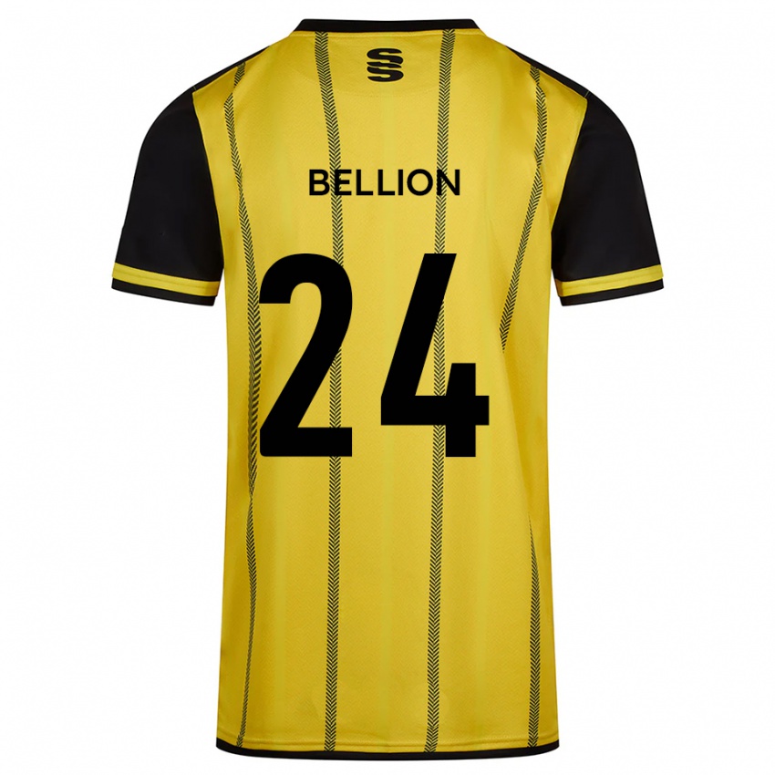 נשים Daniel Bellion #24 צהוב שחור הרחק ג'רזי 2025/26 חולצה קצרה