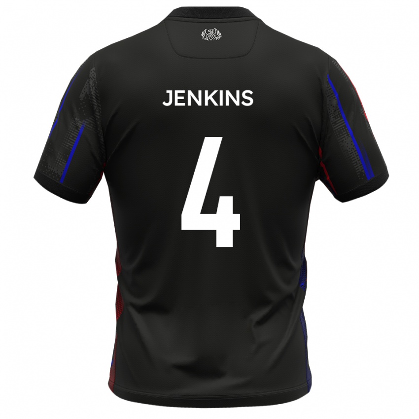 נשים לוק ג'נקינס #4 שחור אדום הרחק ג'רזי 2025/26 חולצה קצרה