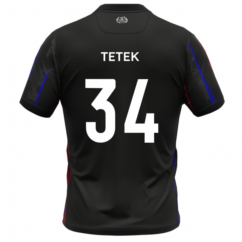 נשים Dejan Tetek #34 שחור אדום הרחק ג'רזי 2025/26 חולצה קצרה