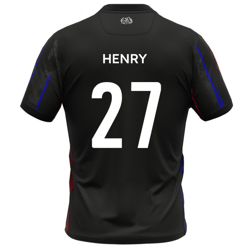 נשים ג'יימס הנרי #27 שחור אדום הרחק ג'רזי 2025/26 חולצה קצרה