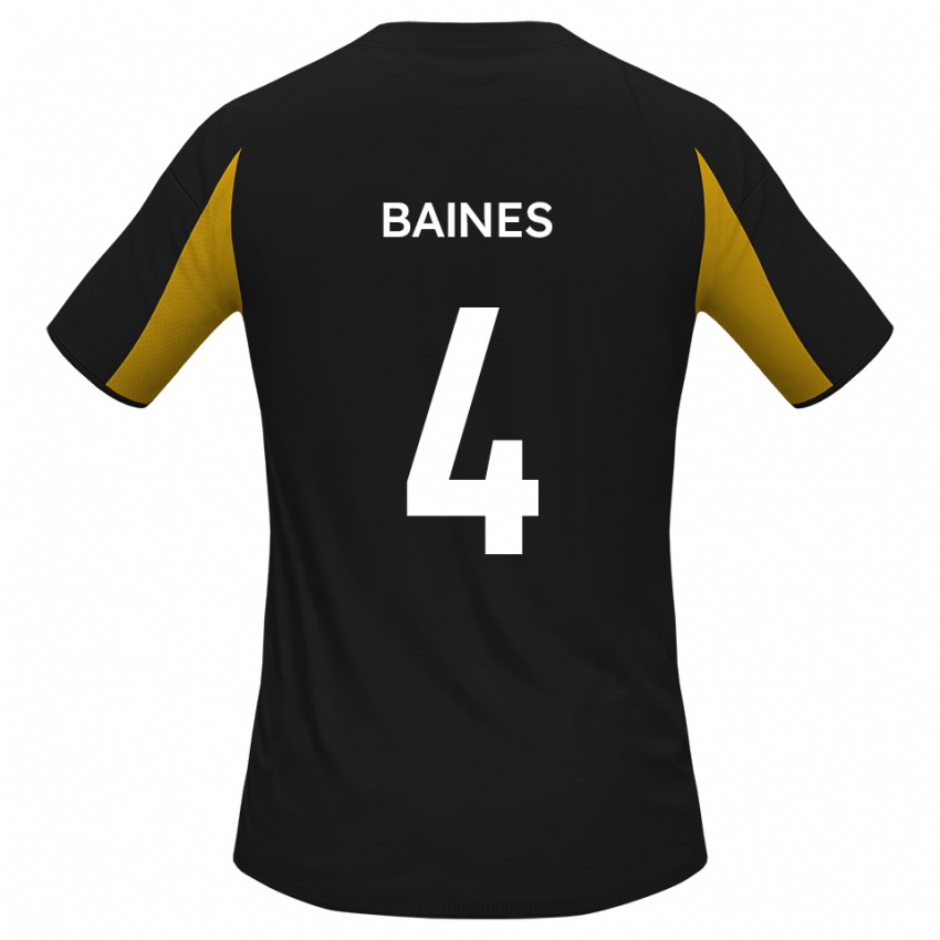 נשים לואיס באיינס #4 שחור צהוב הרחק ג'רזי 2025/26 חולצה קצרה