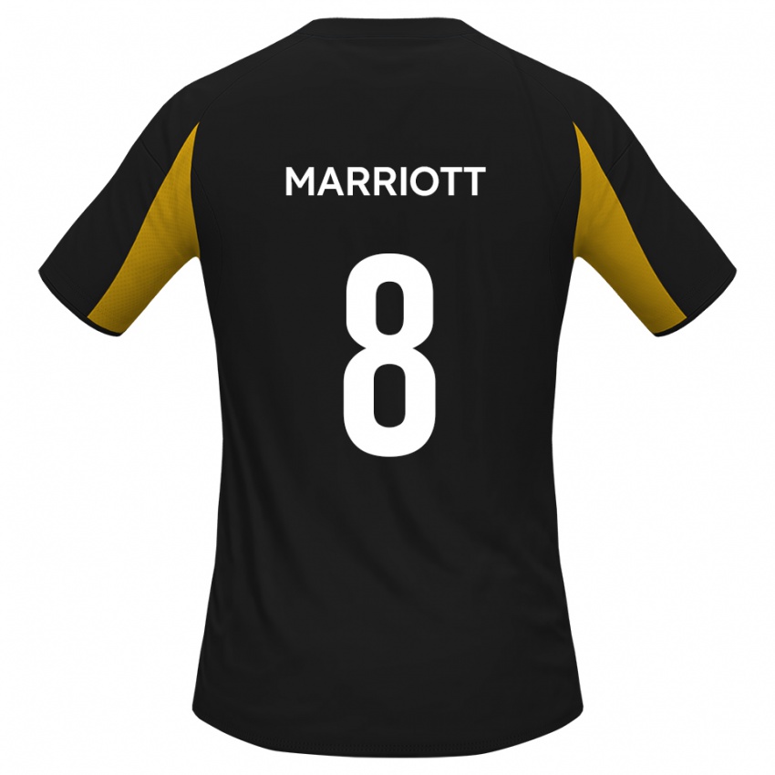 נשים איזק מריוט #8 שחור צהוב הרחק ג'רזי 2025/26 חולצה קצרה