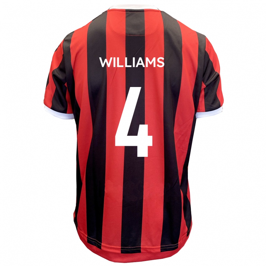 נשים מורגן וויליאמס #4 אדום שחור הרחק ג'רזי 2025/26 חולצה קצרה
