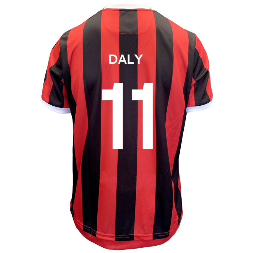 נשים James Daly #11 אדום שחור הרחק ג'רזי 2025/26 חולצה קצרה