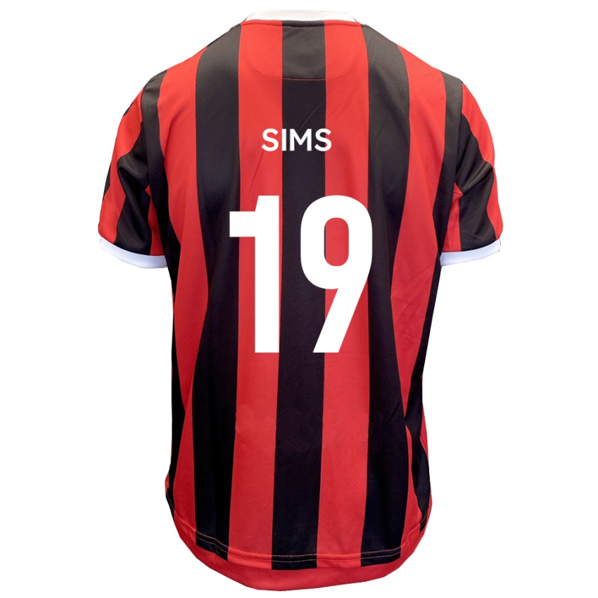 נשים Josh Sims #19 אדום שחור הרחק ג'רזי 2025/26 חולצה קצרה