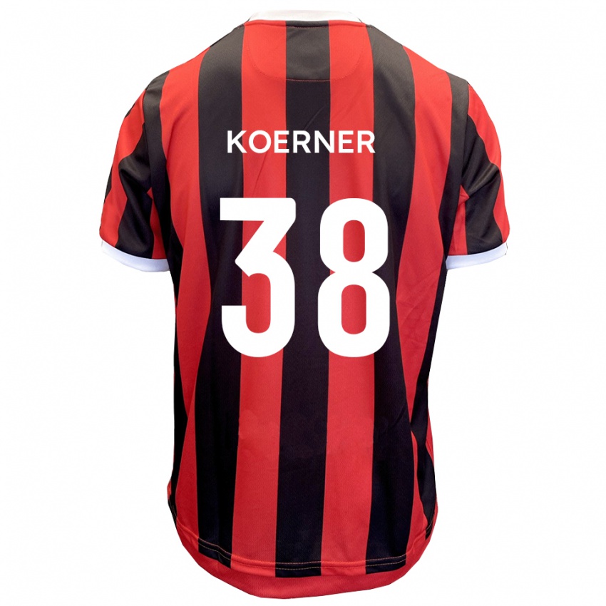 נשים קורי קורנר #38 אדום שחור הרחק ג'רזי 2025/26 חולצה קצרה