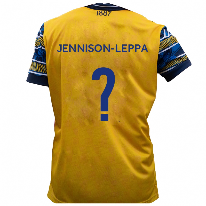 נשים Joel Jennison-Leppa #0 צהוב שחור הרחק ג'רזי 2025/26 חולצה קצרה