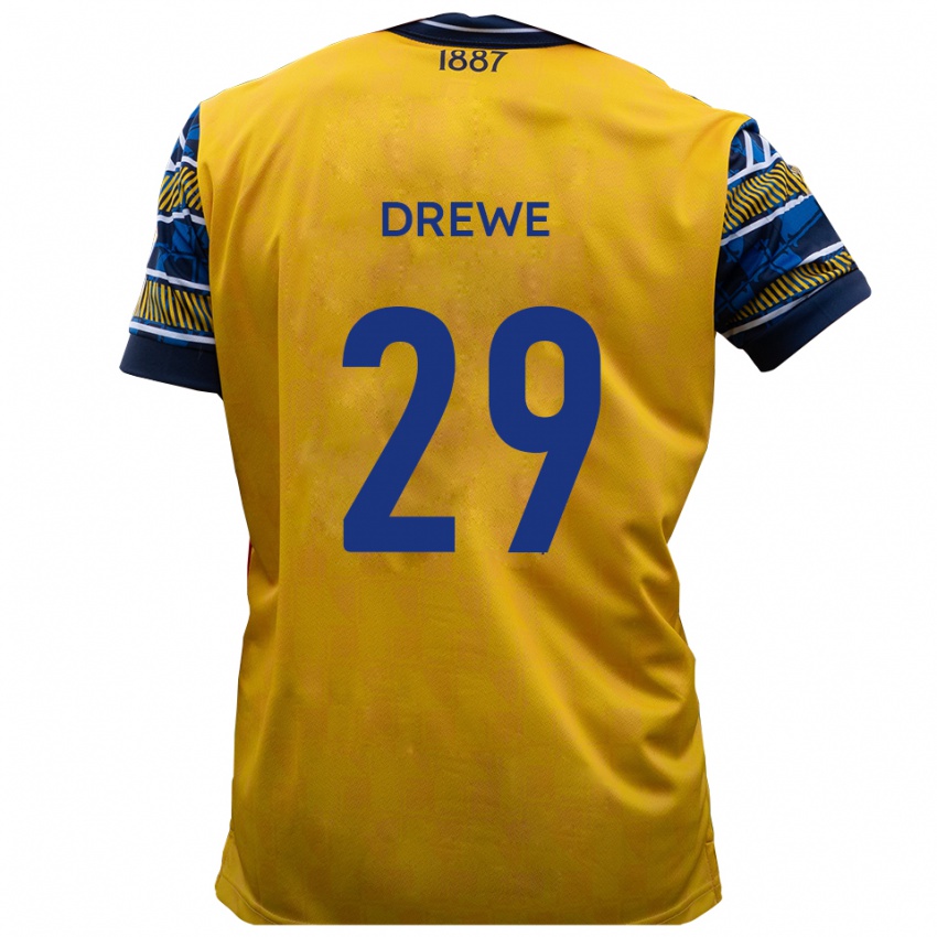 נשים ארון דרווה #29 צהוב שחור הרחק ג'רזי 2025/26 חולצה קצרה