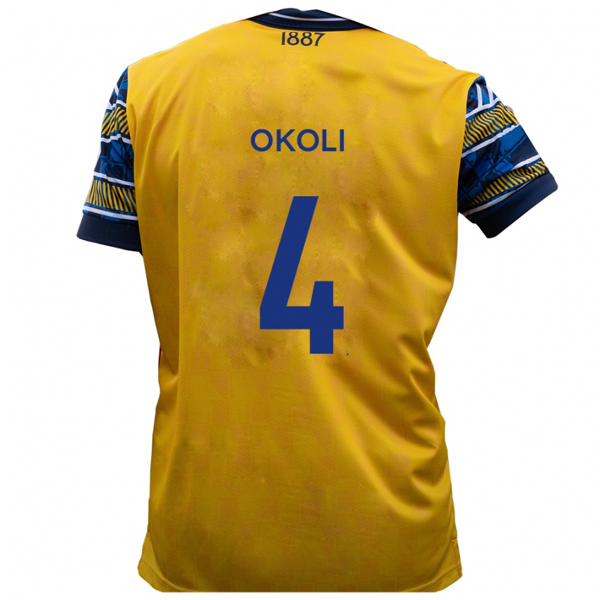 נשים Chinwike Okoli #4 צהוב שחור הרחק ג'רזי 2025/26 חולצה קצרה