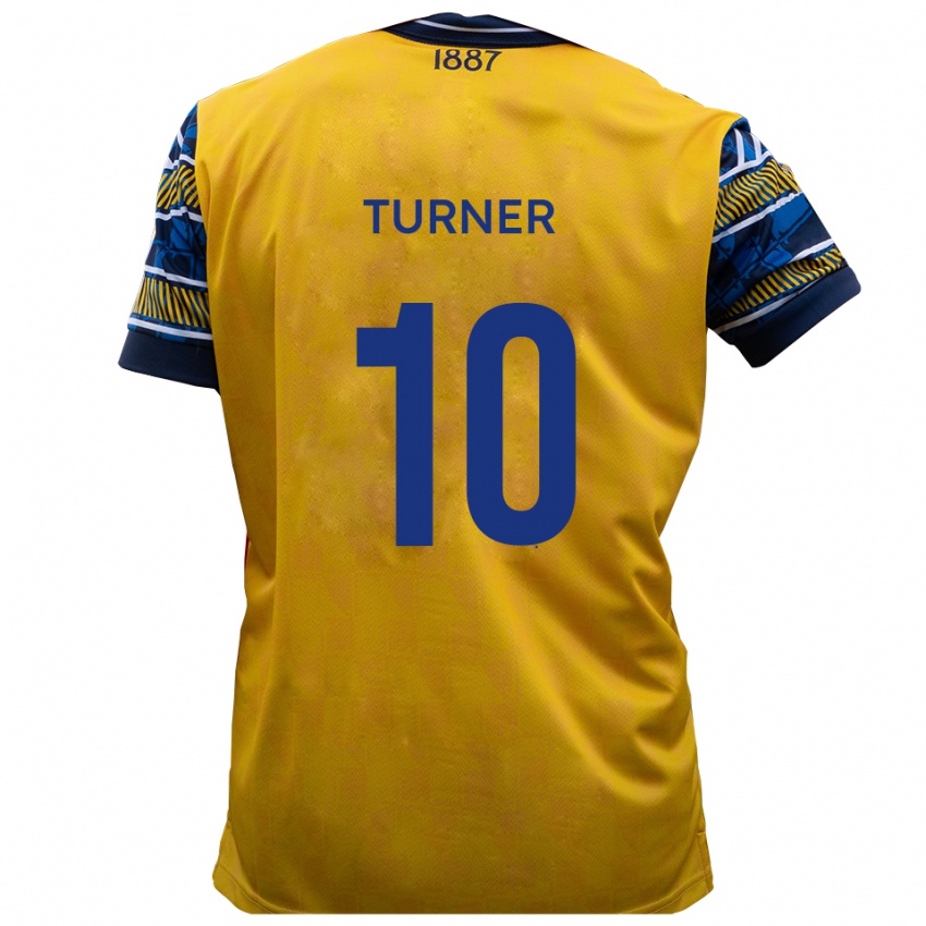 נשים Jack Turner #10 צהוב שחור הרחק ג'רזי 2025/26 חולצה קצרה