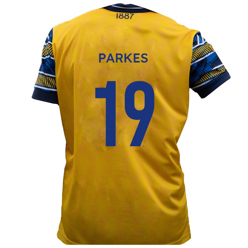 נשים Sonny Parkes #19 צהוב שחור הרחק ג'רזי 2025/26 חולצה קצרה