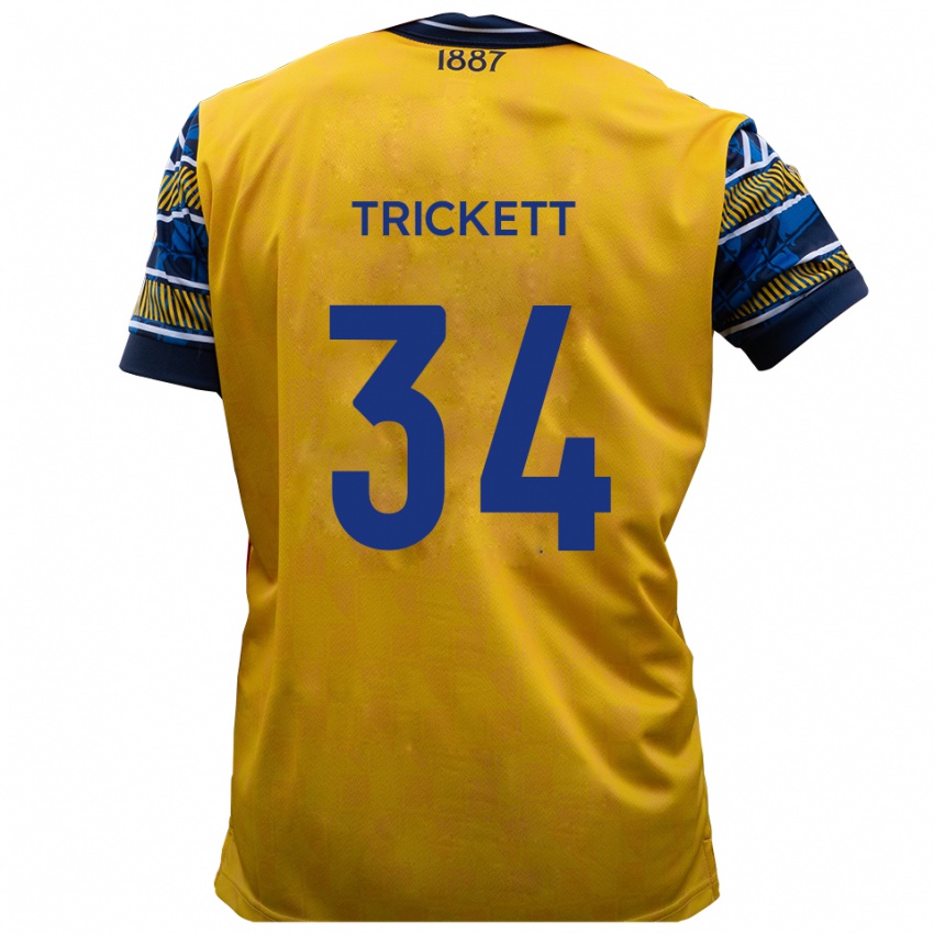 נשים יודן טריקט #34 צהוב שחור הרחק ג'רזי 2025/26 חולצה קצרה