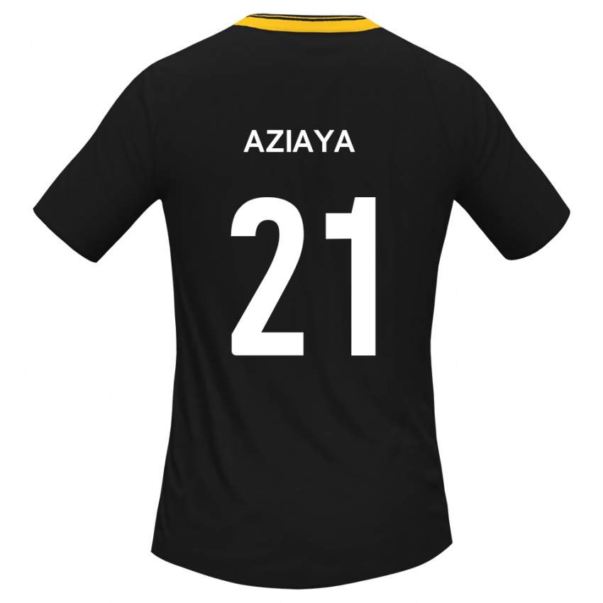 נשים David Aziaya #21 שחור צהוב הרחק ג'רזי 2025/26 חולצה קצרה