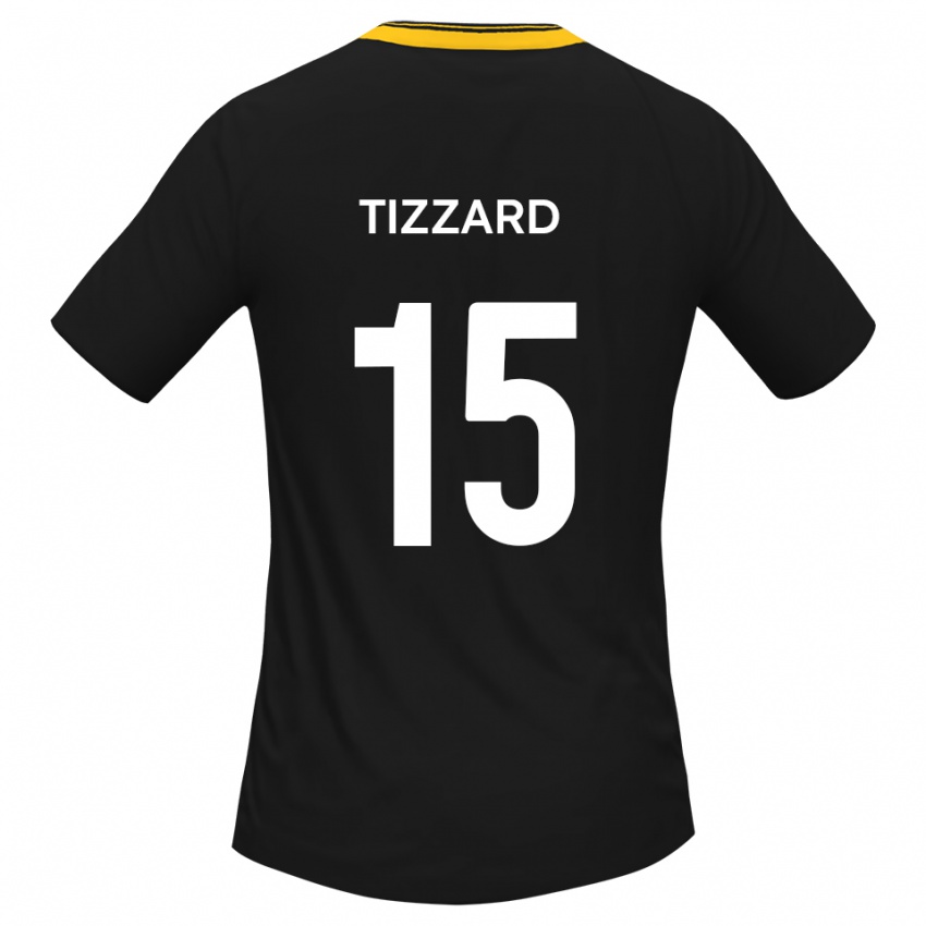 נשים Will Tizzard #15 שחור צהוב הרחק ג'רזי 2025/26 חולצה קצרה