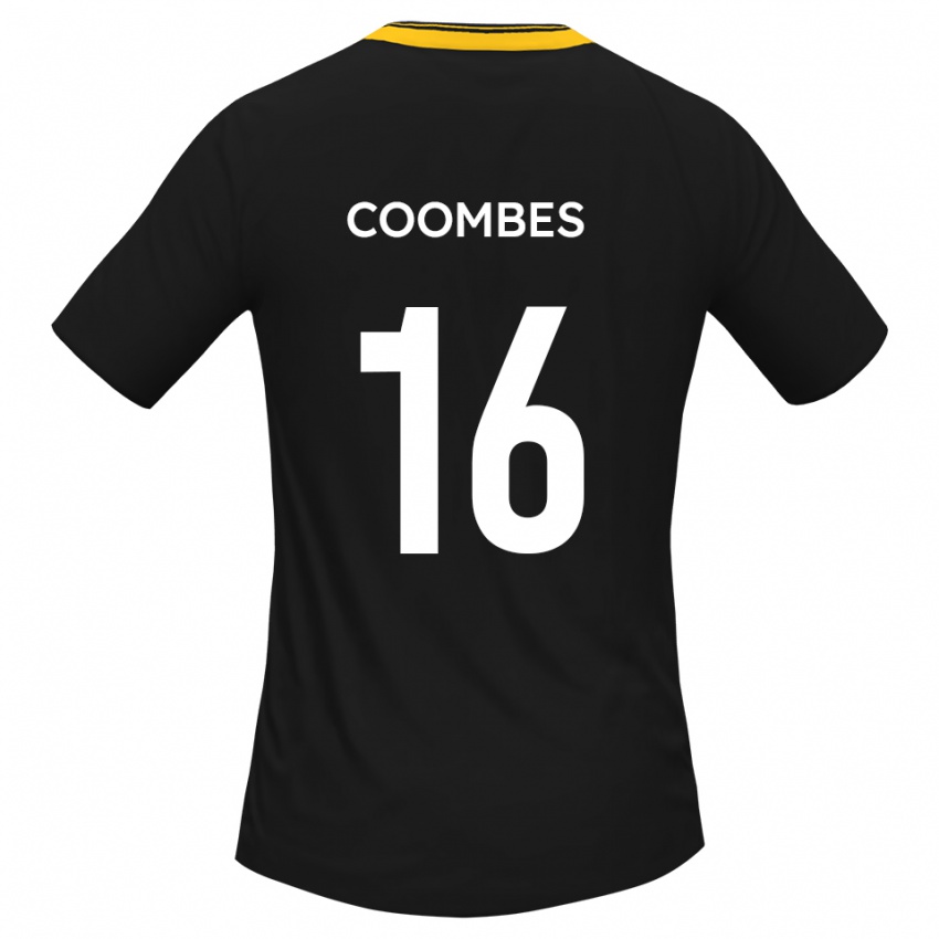 נשים Jay Coombes #16 שחור צהוב הרחק ג'רזי 2025/26 חולצה קצרה