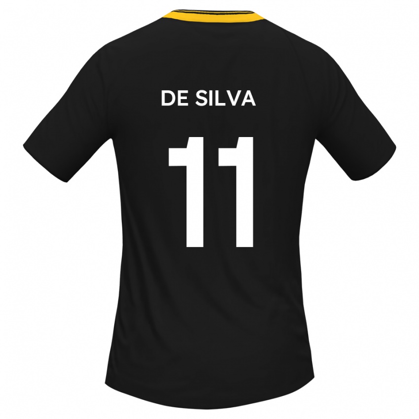 נשים דילון דה סילבה #11 שחור צהוב הרחק ג'רזי 2025/26 חולצה קצרה