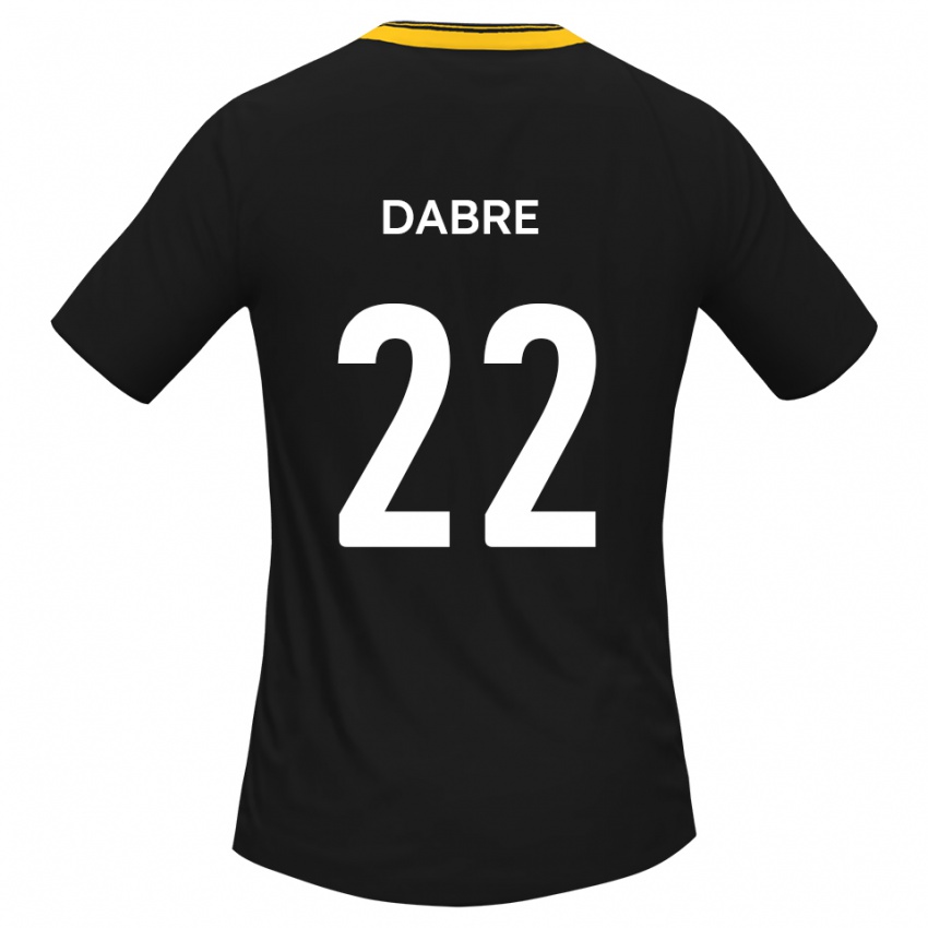 נשים Mo Dabre #22 שחור צהוב הרחק ג'רזי 2025/26 חולצה קצרה