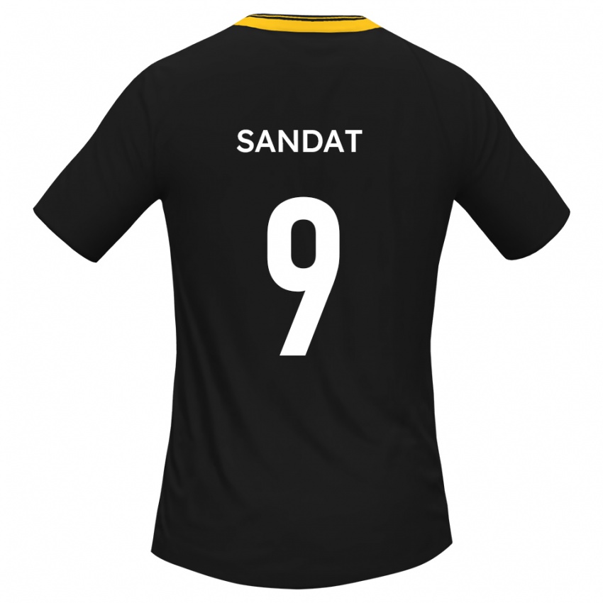 נשים Henry Sandat #9 שחור צהוב הרחק ג'רזי 2025/26 חולצה קצרה