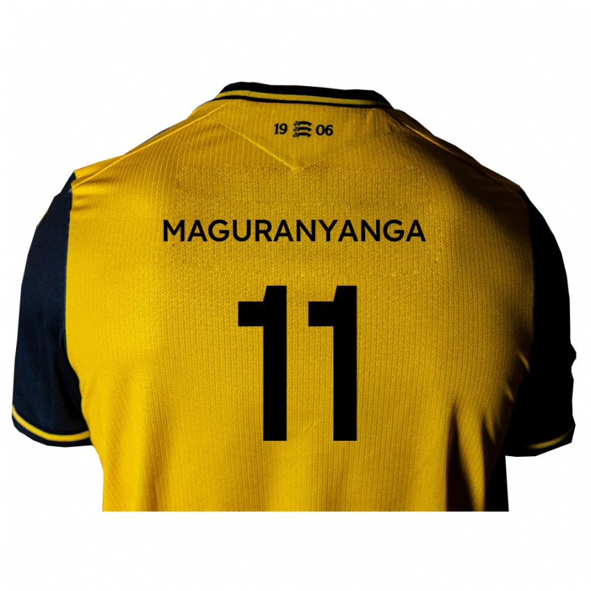 נשים Sisanda Maguranyanga #11 צהוב שחור הרחק ג'רזי 2025/26 חולצה קצרה