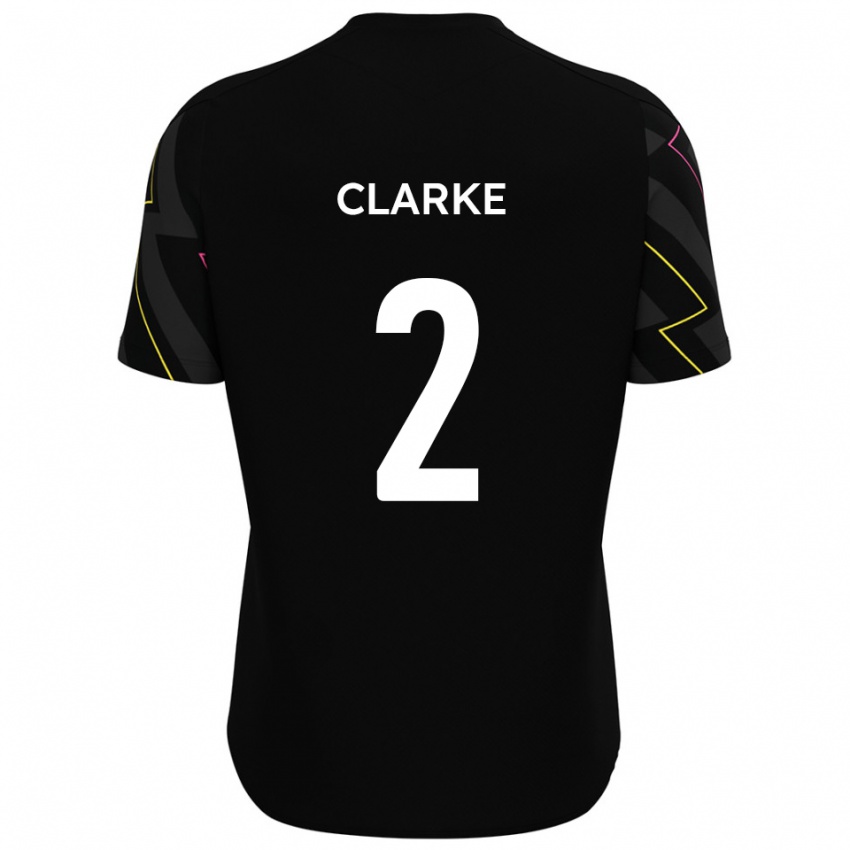 נשים James Clarke #2 שחור אפור הרחק ג'רזי 2025/26 חולצה קצרה