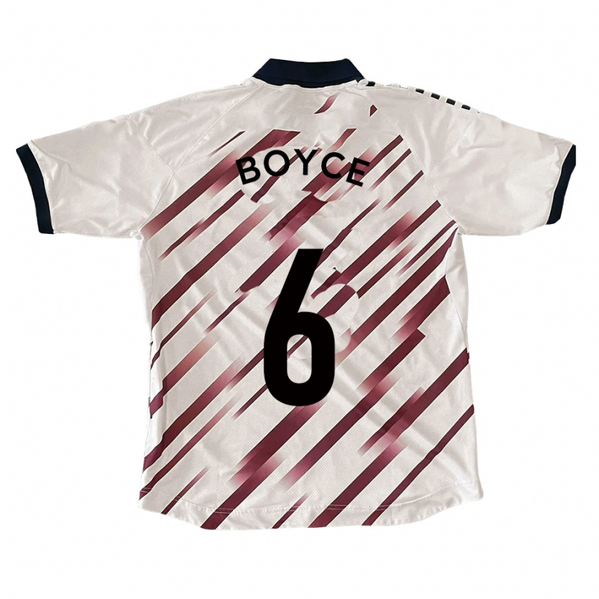נשים Andrew Boyce #6 לבן אדום הרחק ג'רזי 2025/26 חולצה קצרה