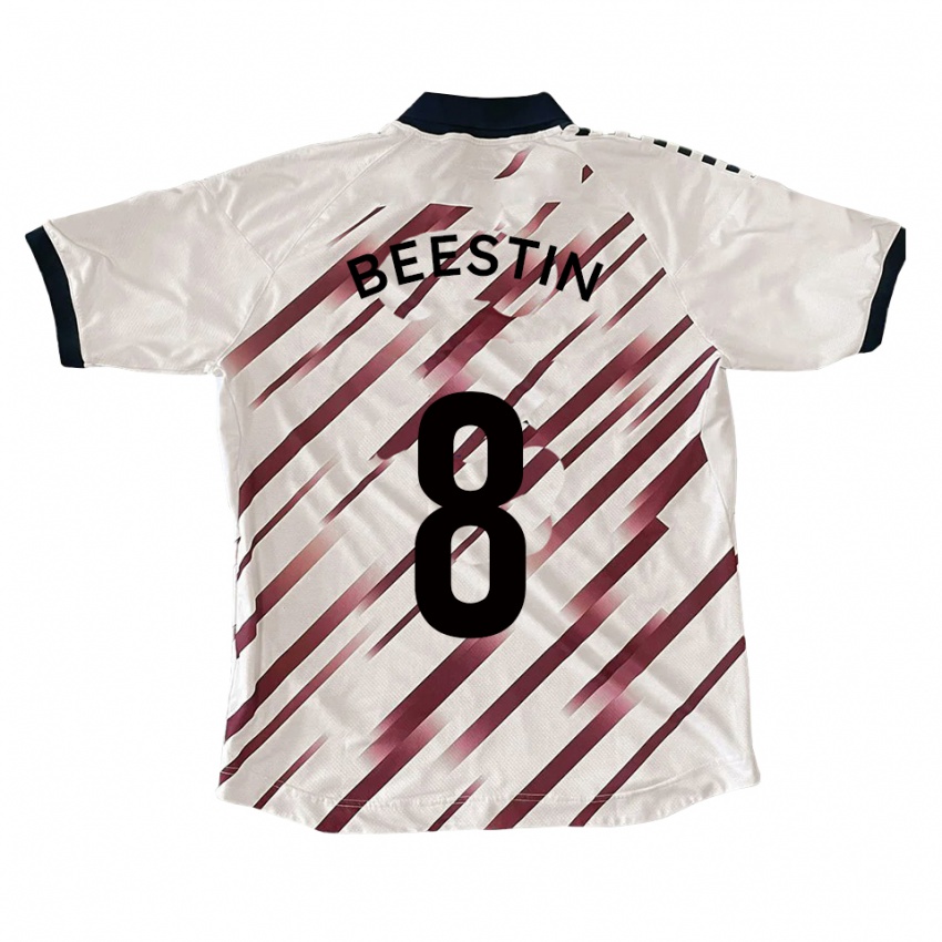 נשים Alfie Beestin #8 לבן אדום הרחק ג'רזי 2025/26 חולצה קצרה