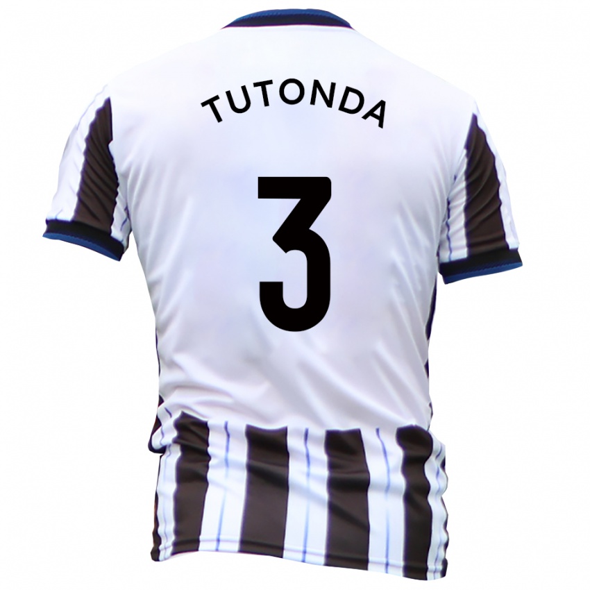 נשים דייוויד טוטונדה #3 לבן שחור הרחק ג'רזי 2025/26 חולצה קצרה