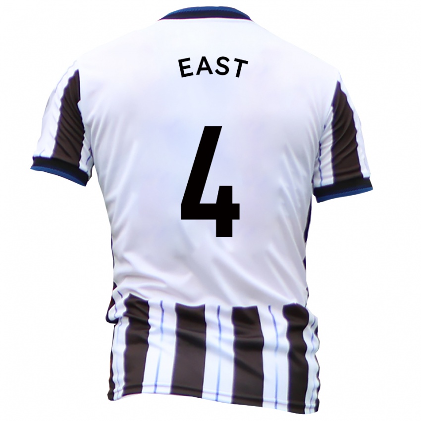 נשים ריאן איסט #4 לבן שחור הרחק ג'רזי 2025/26 חולצה קצרה