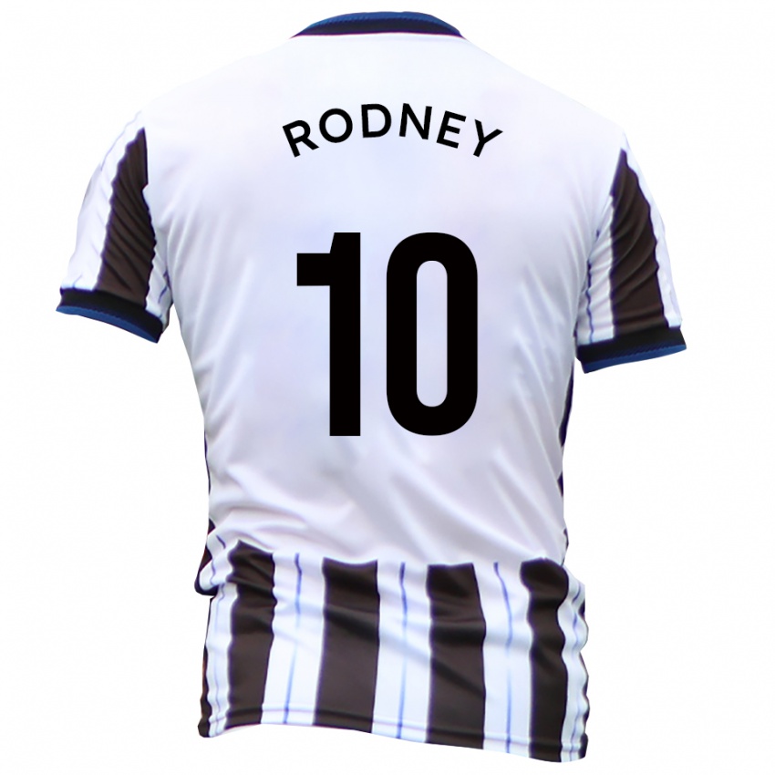 נשים דוואנטה רודני #10 לבן שחור הרחק ג'רזי 2025/26 חולצה קצרה