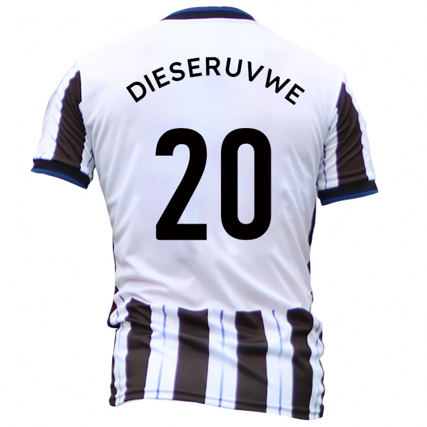 נשים Emmanuel Dieseruvwe #20 לבן שחור הרחק ג'רזי 2025/26 חולצה קצרה