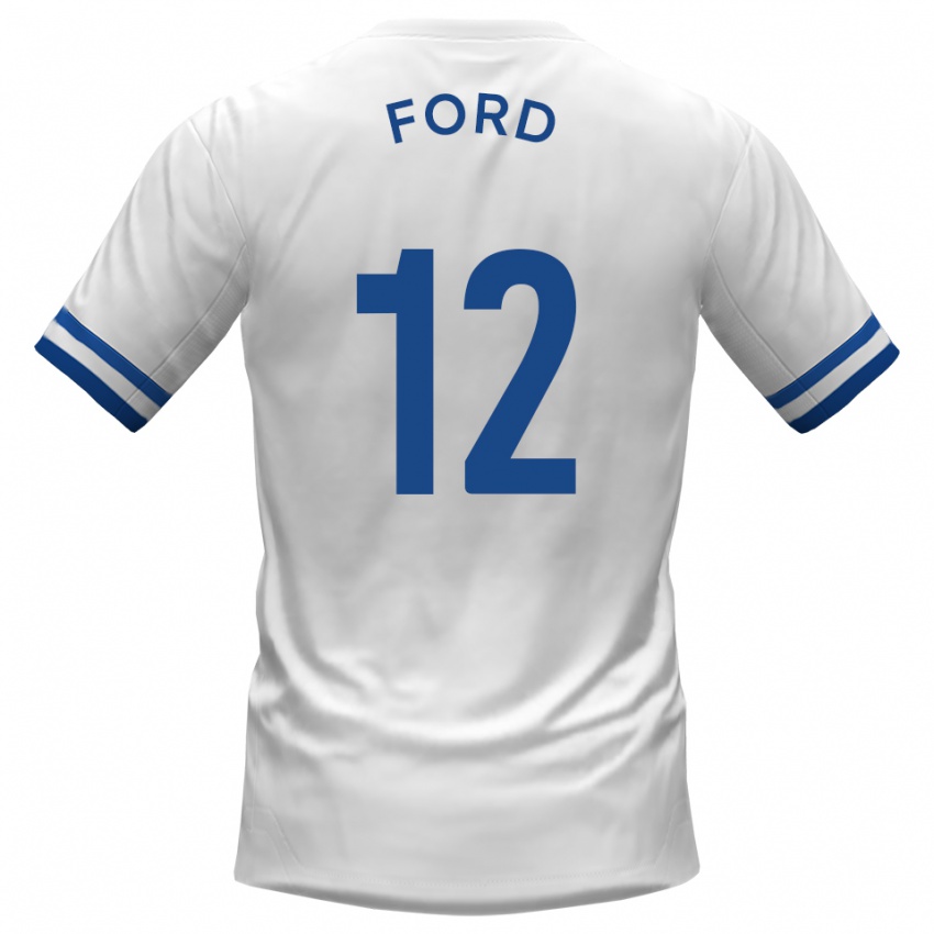 נשים Nathaniel Ford #12 לבן כחול הרחק ג'רזי 2025/26 חולצה קצרה