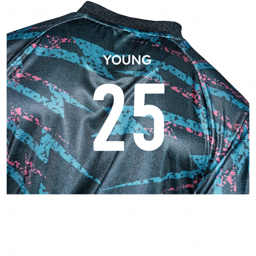 נשים Reggie Young #25 שחור נייבי הרחק ג'רזי 2025/26 חולצה קצרה