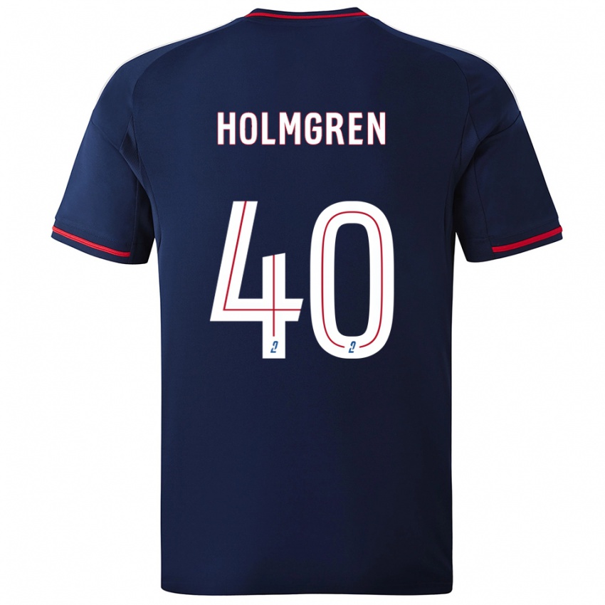 נשים אמה הולמגרן #40 כחול נייבי אדום הרחק ג'רזי 2025/26 חולצה קצרה