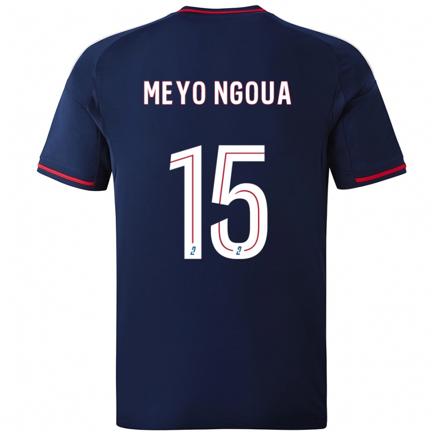 נשים Bryan Meyo Ngoua #15 כחול נייבי אדום הרחק ג'רזי 2025/26 חולצה קצרה